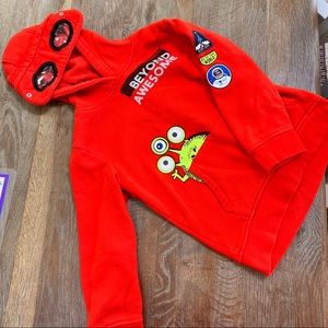 365 Kids From Garanimals Boys Alien Eye-Mask Long Sleeve Hoodie Size 6